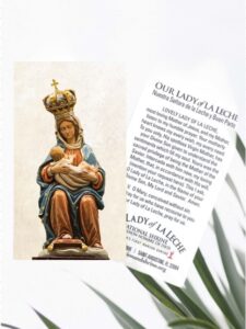 Our Lady of La Leche Paper Prayer Card English - Image 2